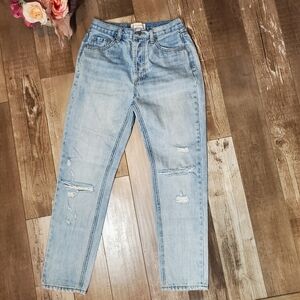 By Together Light Wash Distressed Blue Jeans Women's Size Small 100% Cotton
